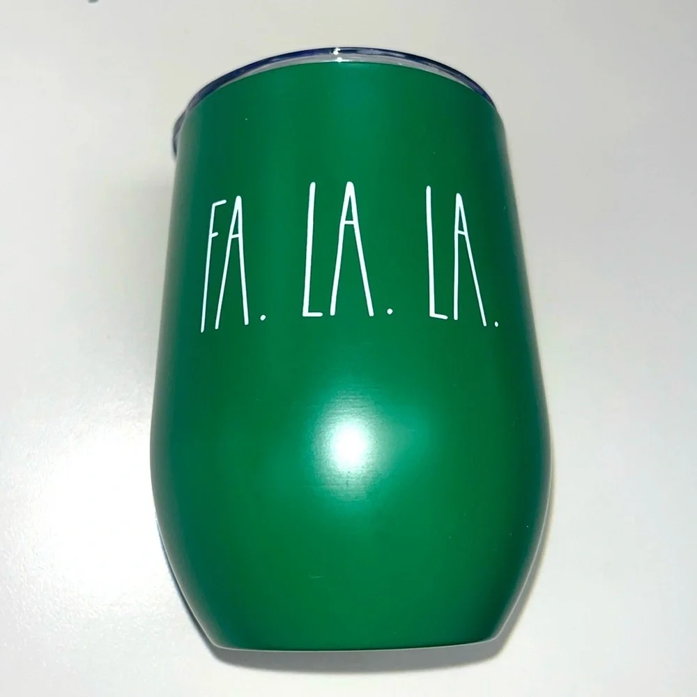 Rae Dunn green mini chill holiday cup Fa La La